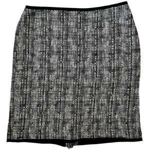 Talbots Petite‎ 14P Black White Tweed Career Pencil Skirt